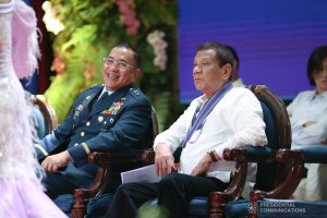 President Rodrigo Roa Duterte witnesses the program proper during the Philippine Air Force Change of Command ceremony at the Col. Jesus Villamor Air Base in Pasay City on January 16, 2020. KARL NORMAN ALONZO/PRESIDENTIAL PHOTO