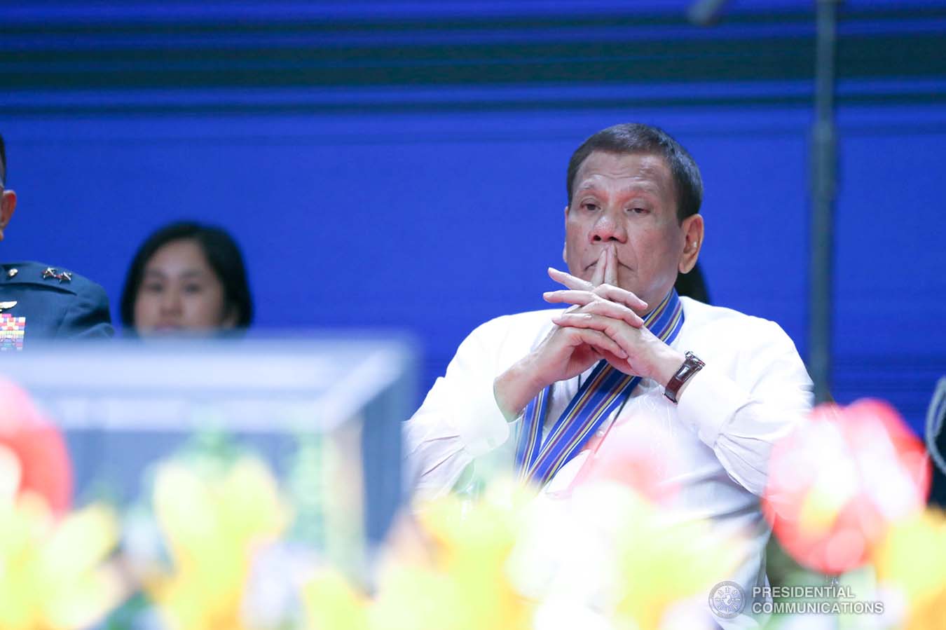 President Rodrigo Roa Duterte witnesses the program proper during the Philippine Air Force Change of Command ecremony at the Col. Jesus Villamor Air Base in Pasay City on January 16, 2020. KARL NORMAN ALONZO/PRESIDENTIAL PHOTO