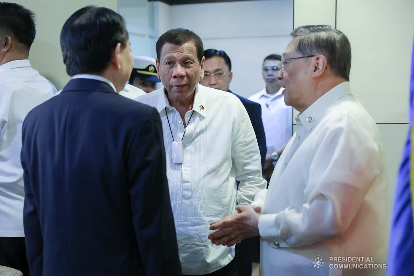 President Rodrigo Roa Duterte is accompanied by Finance Secretary Carlos Dominguez III upon his arrival at the Department of Finance Building inside the Bangko Sentral ng Pilipinas Complex in Manila for the courtesy call of Asian Development Bank President Masatsugu Asakawa on February 24, 2020. SIMEON CELI JR./PRESIDENTIAL PHOTO