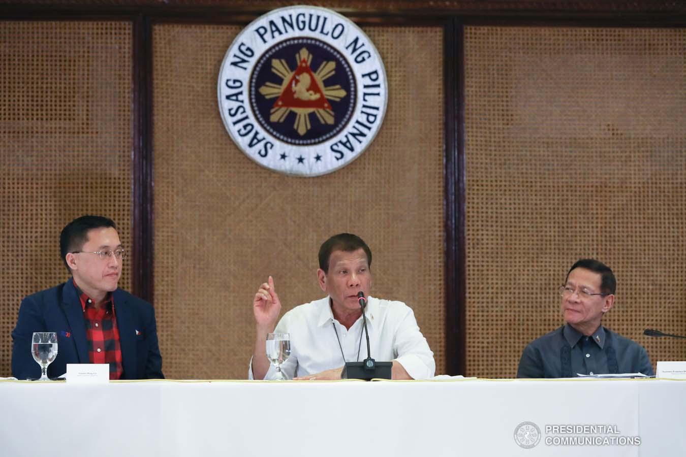 President Rodrigo Roa Duterte answers queries from members of the media during a briefing on the 2019 novel Coronavirus (2019-nCoV) at the Malacañan Palace on February 3, 2020. TOTO LOZANO/PRESIDENTIAL PHOTO