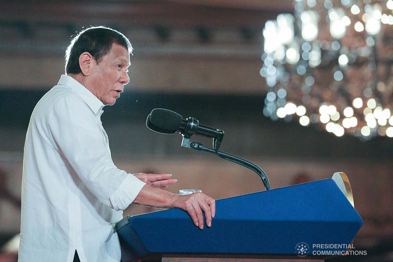 President Rodrigo Roa Duterte delivers a speech during the oath-taking ceremony of the newly-appointed government officials at the Malacañan Palace on February 6, 2020. TOTO LOZANO/PRESIDENTIAL PHOTO