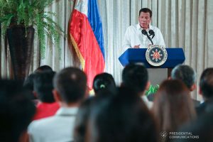 President Rodrigo Roa Duterte delivers a speech during the oath-taking ceremony of the newly-appointed government officials at the Malacañan Palace on February 6, 2020. TOTO LOZANO/PRESIDENTIAL PHOTO