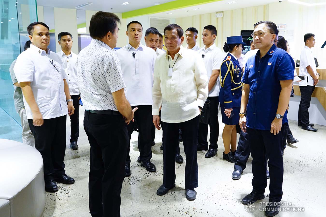 President Rodrigo Roa Duterte arrives at the Arcadia Active Lifestyle Center in Davao City for the joint graduation ceremony of Public Safety Officers Basic Course Class 2019-07 and Advance Course Class 2019-18 on February 20, 2020. JOEY DALUMPINES/PRESIDENTIAL PHOTO