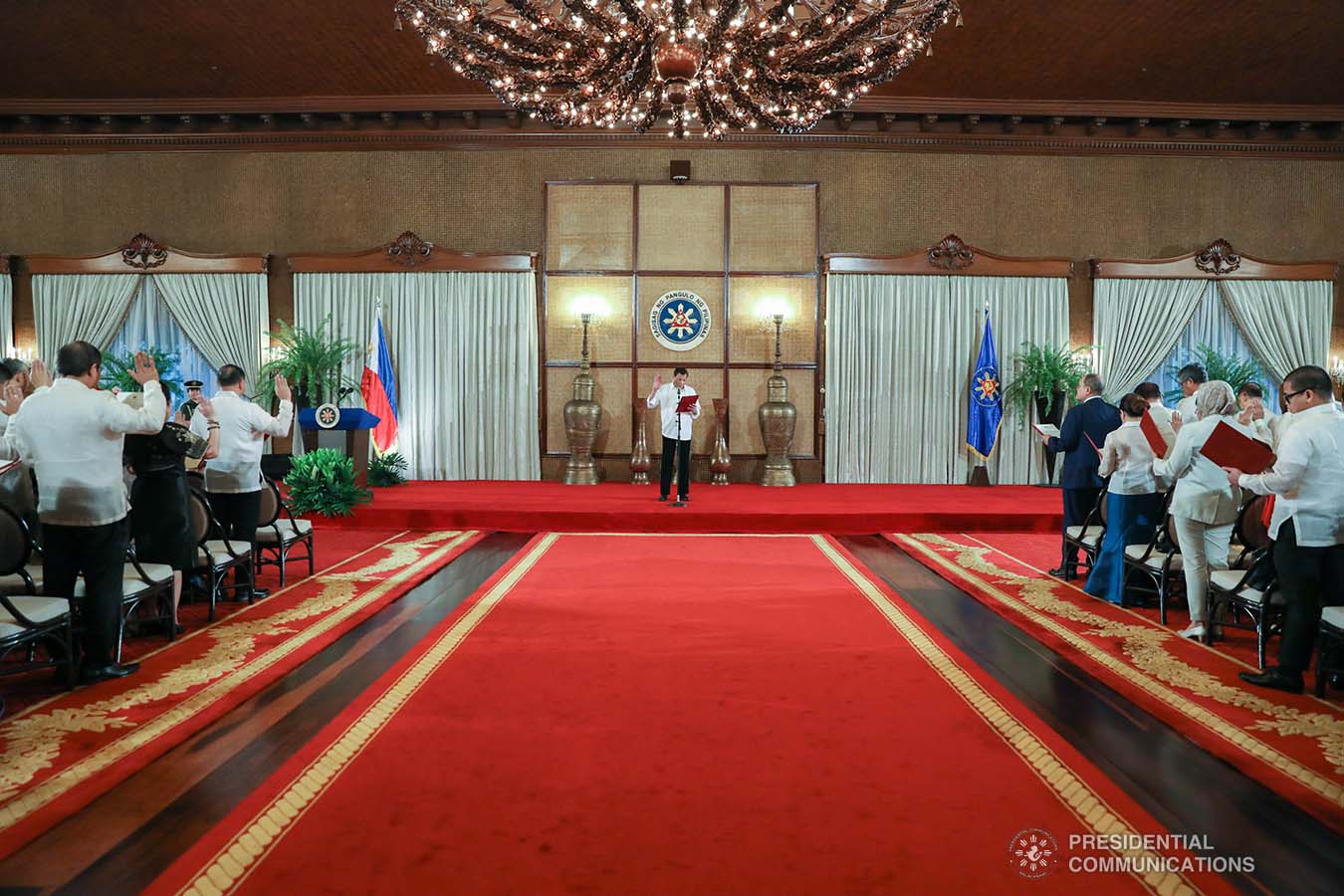 President Rodrigo Roa Duterte swears in the newly-appointed government officials during a ceremony at the Malacañan Palace on February 6, 2020. KARL NORMAN ALONZO/PRESIDENTIAL PHOTO