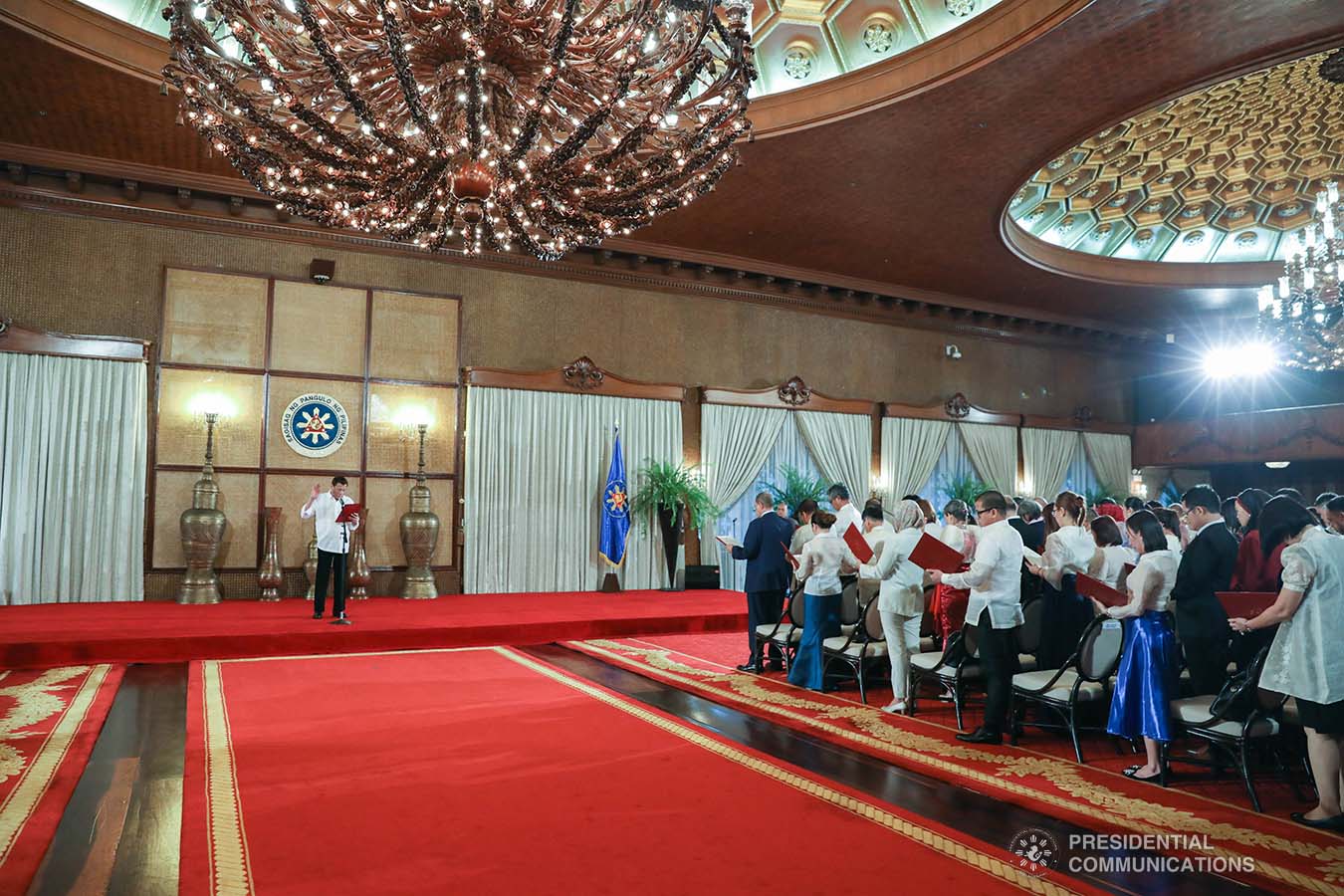 President Rodrigo Roa Duterte swears in the newly-appointed government officials during a ceremony at the Malacañan Palace on February 6, 2020. KARL NORMAN ALONZO/PRESIDENTIAL PHOTO