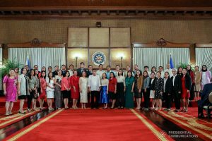 President Rodrigo Roa Duterte poses for posterity with the newly-appointed government officials during the oath-taking ceremony at the Malacañan Palace on February 6, 2020. KARL NORMAN ALONZO/PRESIDENTIAL PHOTO