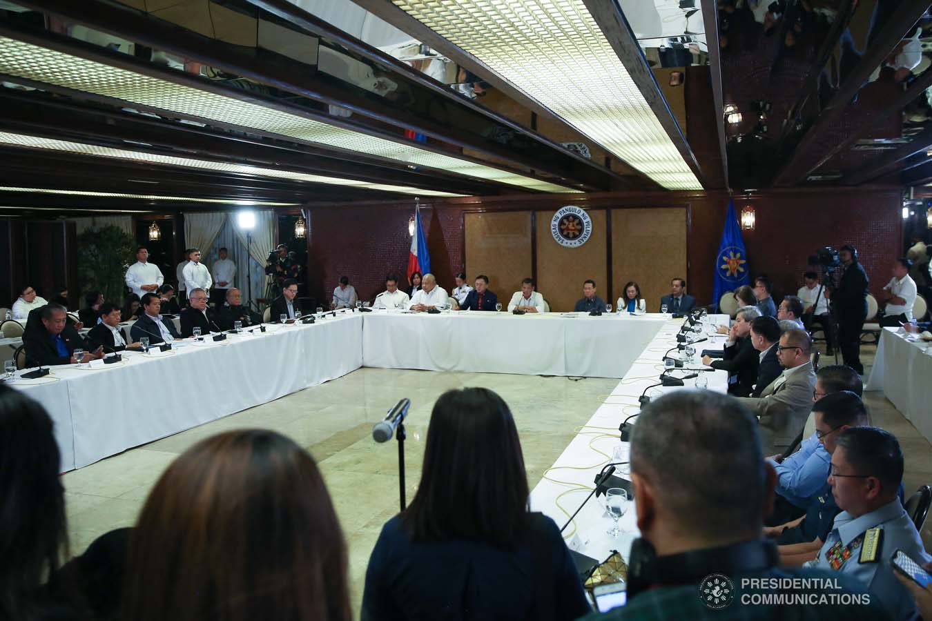 President Rodrigo Roa Duterte answers queries from members of the media during a briefing on the 2019 novel Coronavirus (2019-nCoV) at the Malacañan Palace on February 3, 2020. TOTO LOZANO/PRESIDENTIAL PHOTO