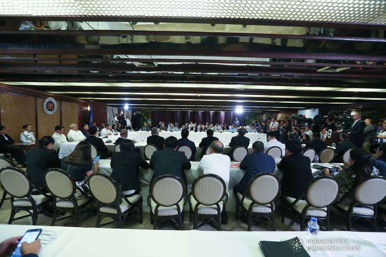 President Rodrigo Roa Duterte answers queries from members of the media during a briefing on the 2019 novel Coronavirus (2019-nCoV) at the Malacañan Palace on February 3, 2020. TOTO LOZANO/PRESIDENTIAL PHOTO