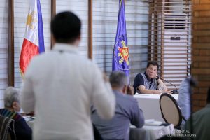 President Rodrigo Roa Duterte holds a meeting with the officials of the Inter-Agency Task Force for the Management of Emerging Infectious Diseases at the Malago Clubhouse in Malacañang on March 19, 2020.ACE MORANDANTE/PRESIDENTIAL PHOTO