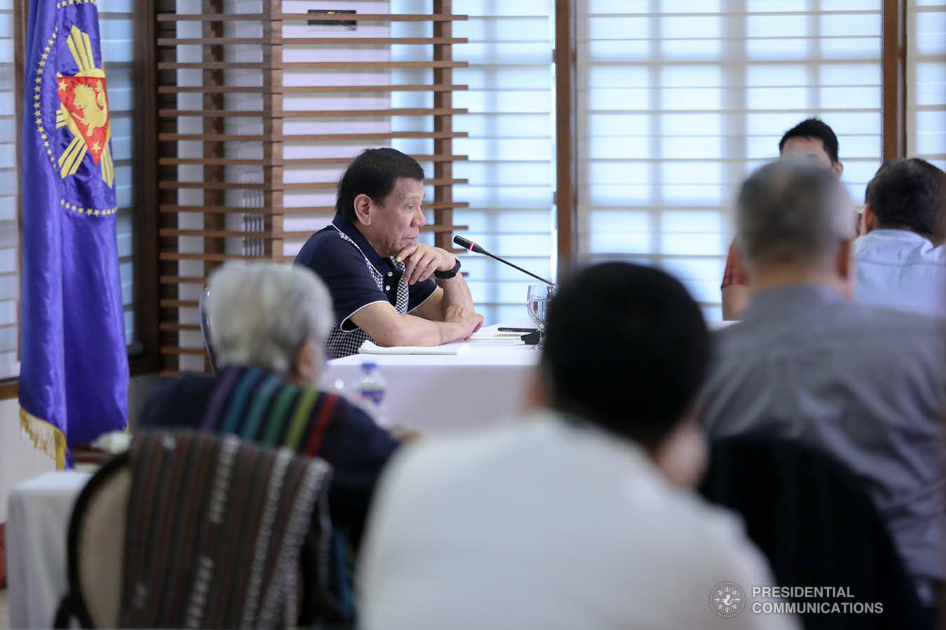 President Rodrigo Roa Duterte holds a meeting with the officials of the Inter-Agency Task Force for the Management of Emerging Infectious Diseases at the Malago Clubhouse in Malacañang on March 19, 2020. ACE MORANDANTE/PRESIDENTIAL PHOTO
