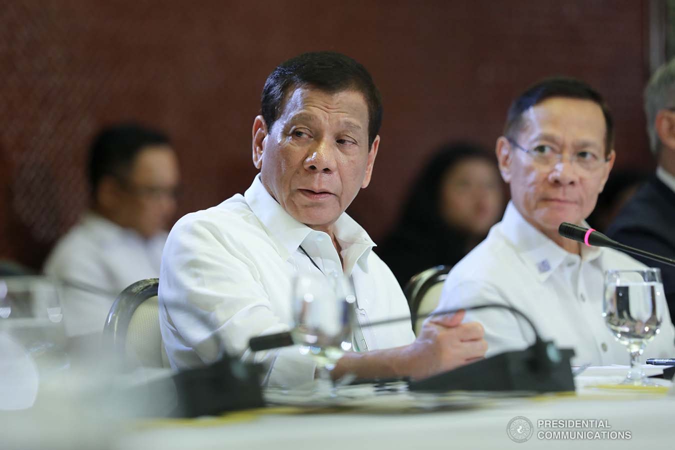 President Rodrigo Roa Duterte holds a meeting with the Inter-Agency Task Force for the Management of Emerging Infectious Diseases at the Malacañan Palace on March 9, 2020. ROBINSON NIÑAL JR./PRESIDENTIAL PHOTO