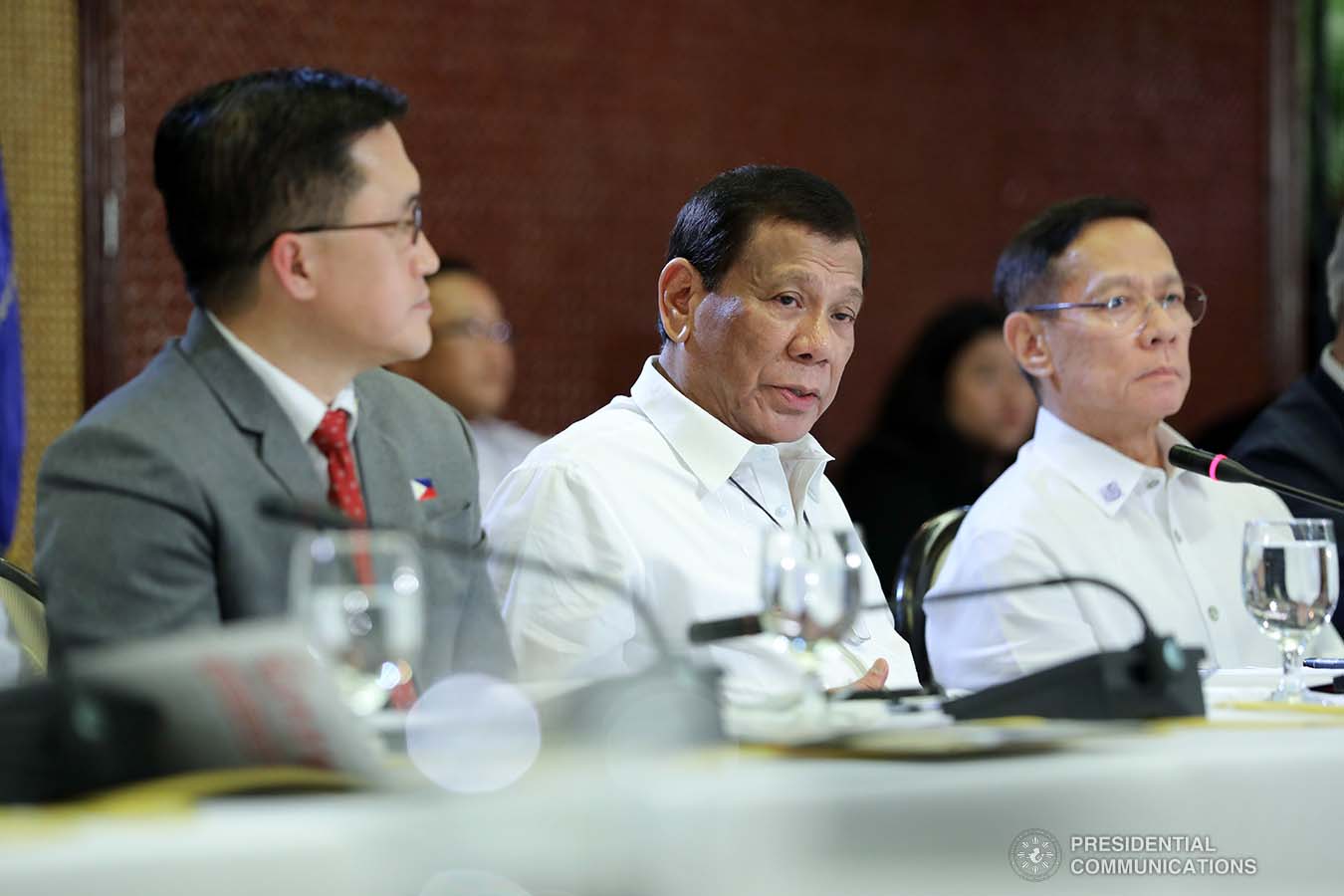 President Rodrigo Roa Duterte holds a meeting with the Inter-Agency Task Force for the Management of Emerging Infectious Diseases at the Malacañan Palace on March 9, 2020. ROBINSON NIÑAL JR./PRESIDENTIAL PHOTO