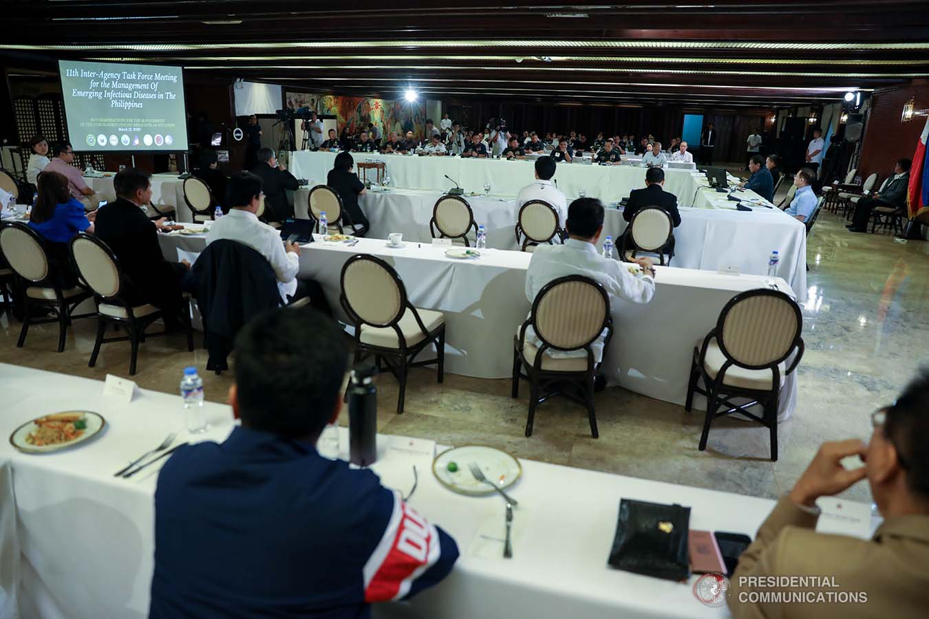 President Rodrigo Roa Duterte presides over a meeting with the Inter-Agency Task Force on the Emerging Infectious Diseases (IATF-EID) at the Malacañan Palace on March 12, 2020. SIMEON CELI JR./PRESIDENTIAL PHOTO