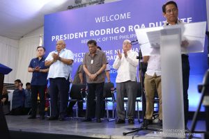 President Rodrigo Roa Duterte witnesses the program proper during the inspection of the North Luzon Expressway (NLEX) Harbor Link Circumferential Road 3 (C3)-R10 Section in Caloocan City on March 5, 2020. SIMEON CELI JR./PRESIDENTIAL PHOTO