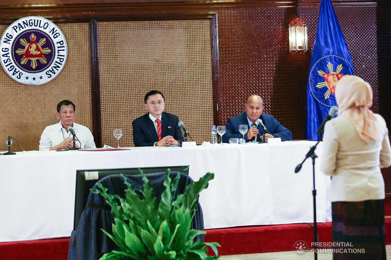 President Rodrigo Roa Duterte holds a meeting to discuss the updates on the Marawi Rehabilitation efforts at the Malacañan Palace on March 4, 2020. ALFRED FRIAS/PRESIDENTIAL PHOTO