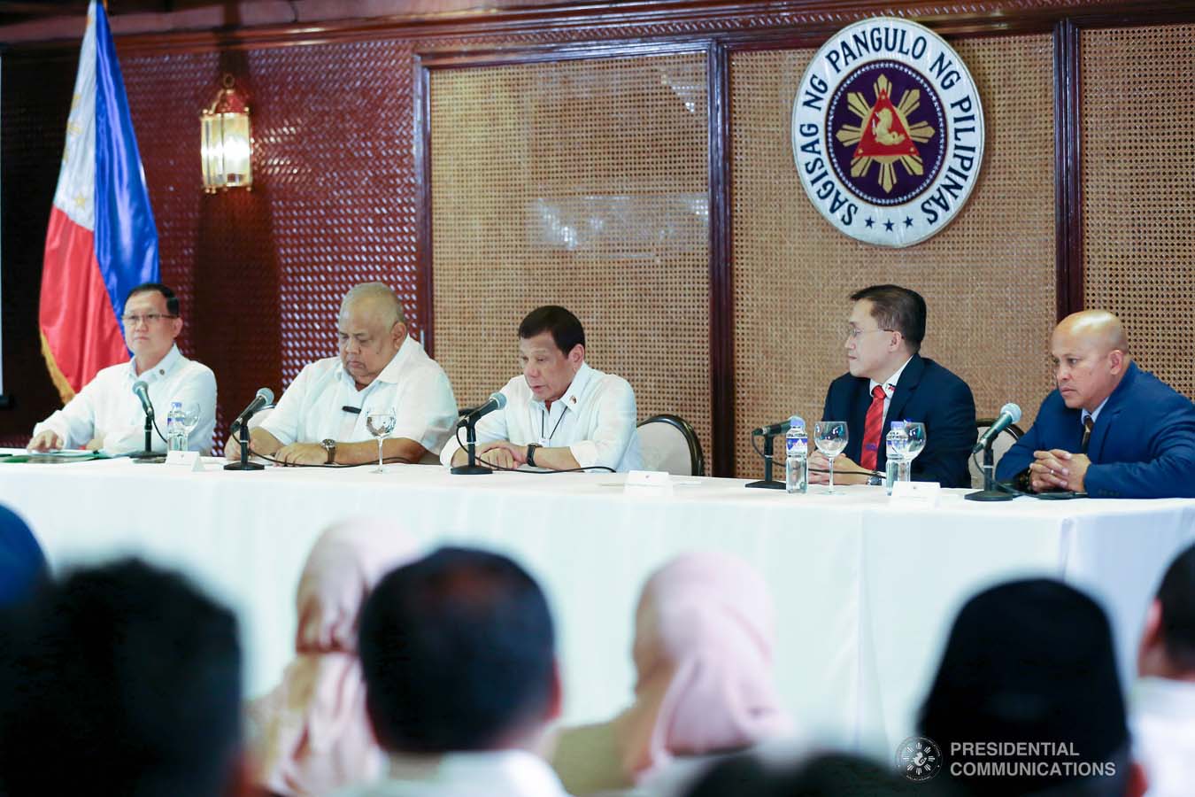 President Rodrigo Roa Duterte holds a meeting to discuss the updates on the Marawi Rehabilitation efforts at the Malacañan Palace on March 4, 2020. ALFRED FRIAS/PRESIDENTIAL PHOTO