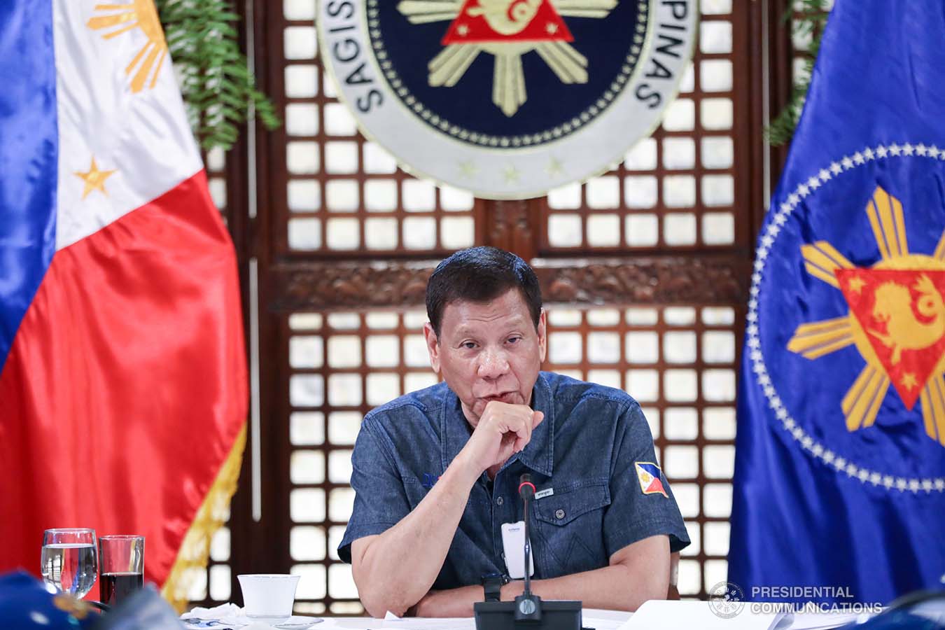 President Rodrigo Roa Duterte updates the nation on the government's efforts in addressing the coronavirus disease (COVID-19) at the Malago Clubhouse in Malacañang on May 11, 2020. ACE MORANDANTE/PRESIDENTIAL PHOTO