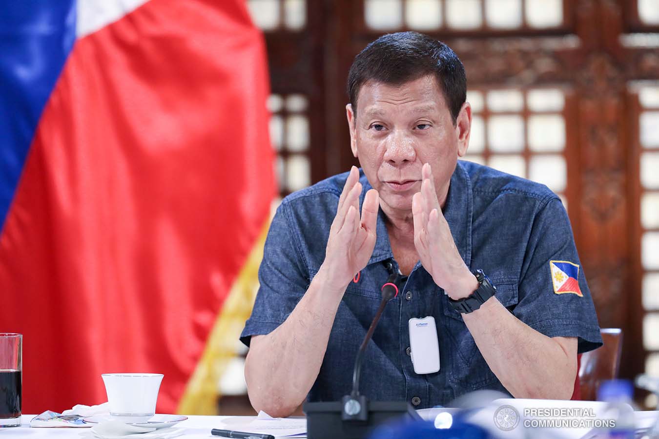 President Rodrigo Roa Duterte updates the nation on the government's efforts in addressing the coronavirus disease (COVID-19) at the Malago Clubhouse in Malacañang on May 11, 2020. ACE MORANDANTE/PRESIDENTIAL PHOTO