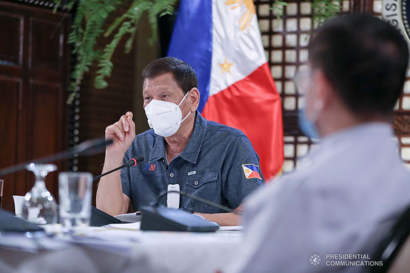 President Rodrigo Roa Duterte updates the nation on the government's efforts in addressing the coronavirus disease (COVID-19) at the Malago Clubhouse in Malacañang on May 11, 2020. ACE MORANDANTE/PRESIDENTIAL PHOTO