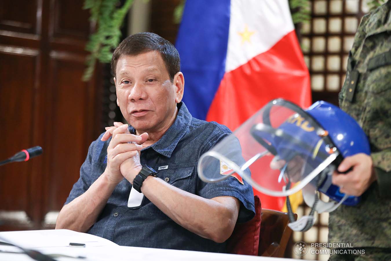 President Rodrigo Roa Duterte holds a meeting with members of the Inter-Agency Task Force on the Emerging Infectious Diseases (IATF-EID) at the Malago Clubhouse in Malacañang on May 11, 2020. ACE MORANDANTE/PRESIDENTIAL PHOTO