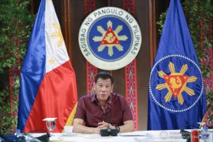 President Rodrigo Roa Duterte updates the nation on the government's efforts in addressing the coronavirus disease (COVID-19) at the Malago Clubhouse in Malacañang on May 19, 2020. KARL NORMAN ALONZO/PRESIDENTIAL PHOTO