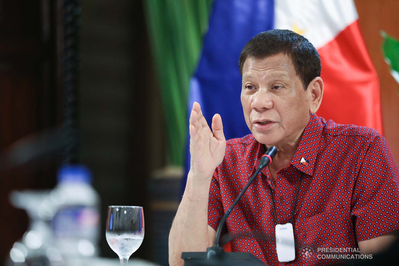 President Rodrigo Roa Duterte updates the nation on the government's efforts in addressing the coronavirus disease (COVID-19) at the Malago Clubhouse in Malacañang on May 28, 2020. ACE MORANDANTE/PRESIDENTIAL PHOTO