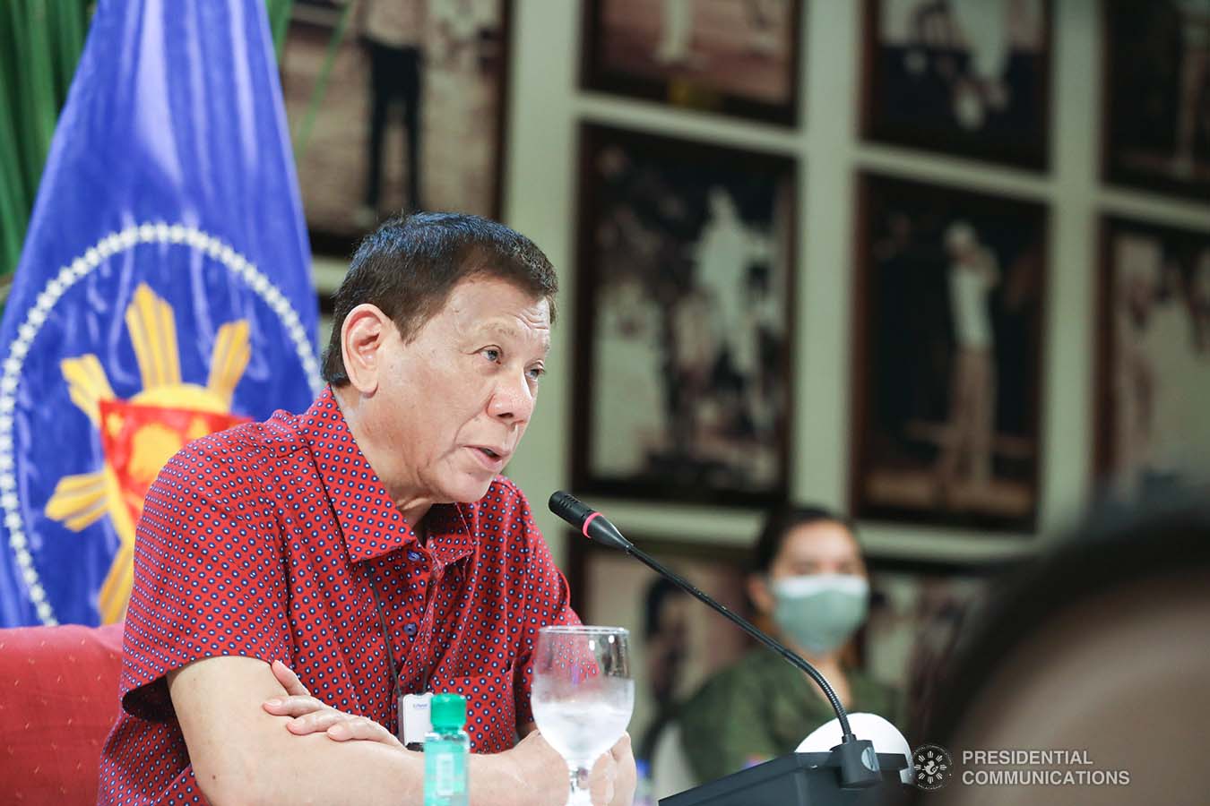 President Rodrigo Roa Duterte updates the nation on the government's efforts in addressing the coronavirus disease (COVID-19) at the Malago Clubhouse in Malacañang on May 28, 2020. ACE MORANDANTE/PRESIDENTIAL PHOTO