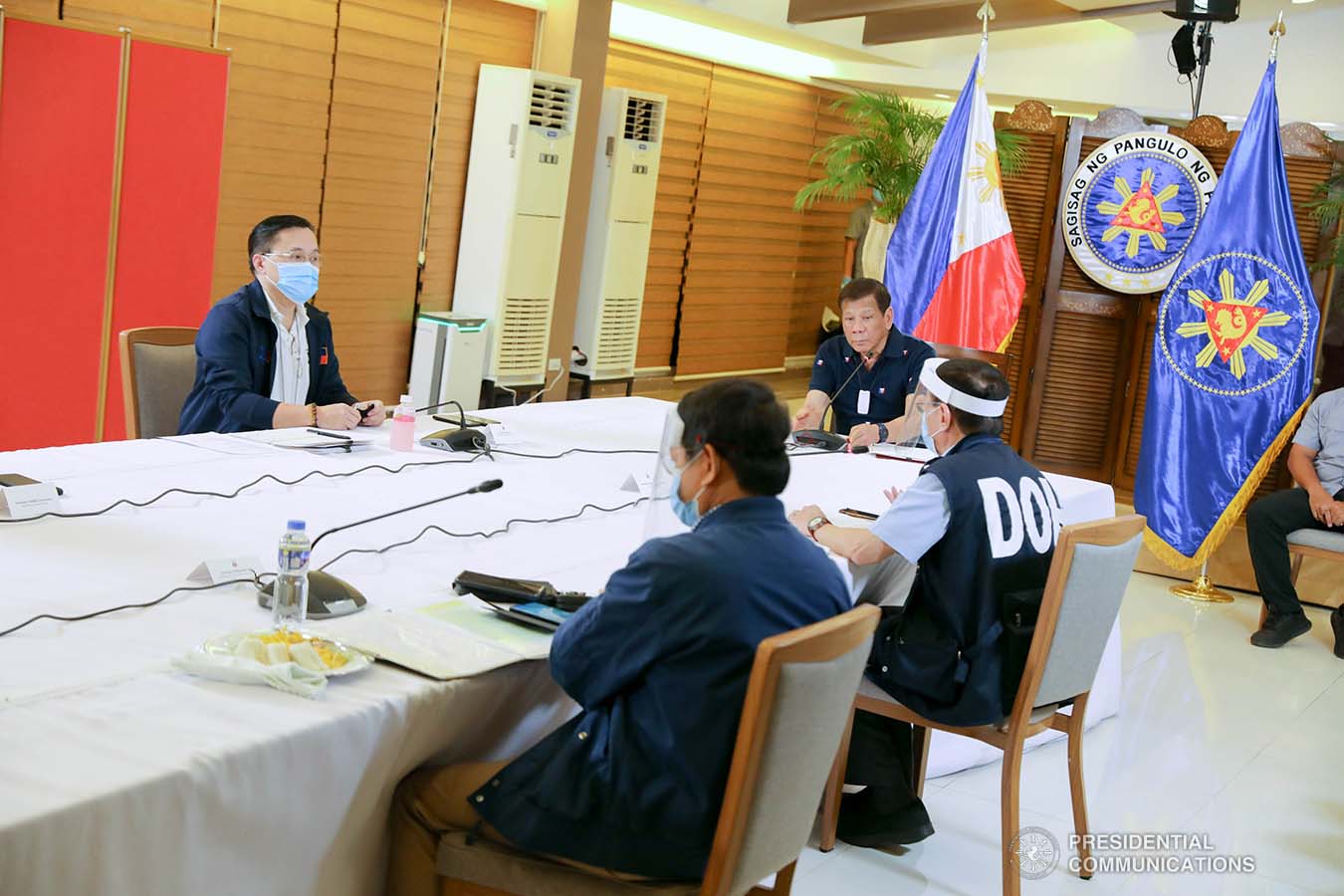 President Rodrigo Roa Duterte holds a meeting with members of the Inter-Agency Task Force on the Emerging Infectious Diseases (IATF-EID) at the Matina Enclaves in Davao City on June 4, 2020. ROBINSON NIÑAL JR./PRESIDENTIAL PHOTO