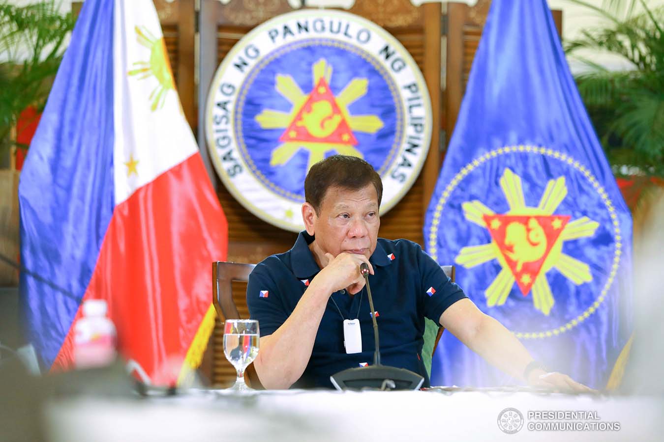 President Rodrigo Roa Duterte holds a meeting with members of the Inter-Agency Task Force on the Emerging Infectious Diseases (IATF-EID) at the Matina Enclaves in Davao City on June 4, 2020. ROBINSON NIÑAL JR./PRESIDENTIAL PHOTO