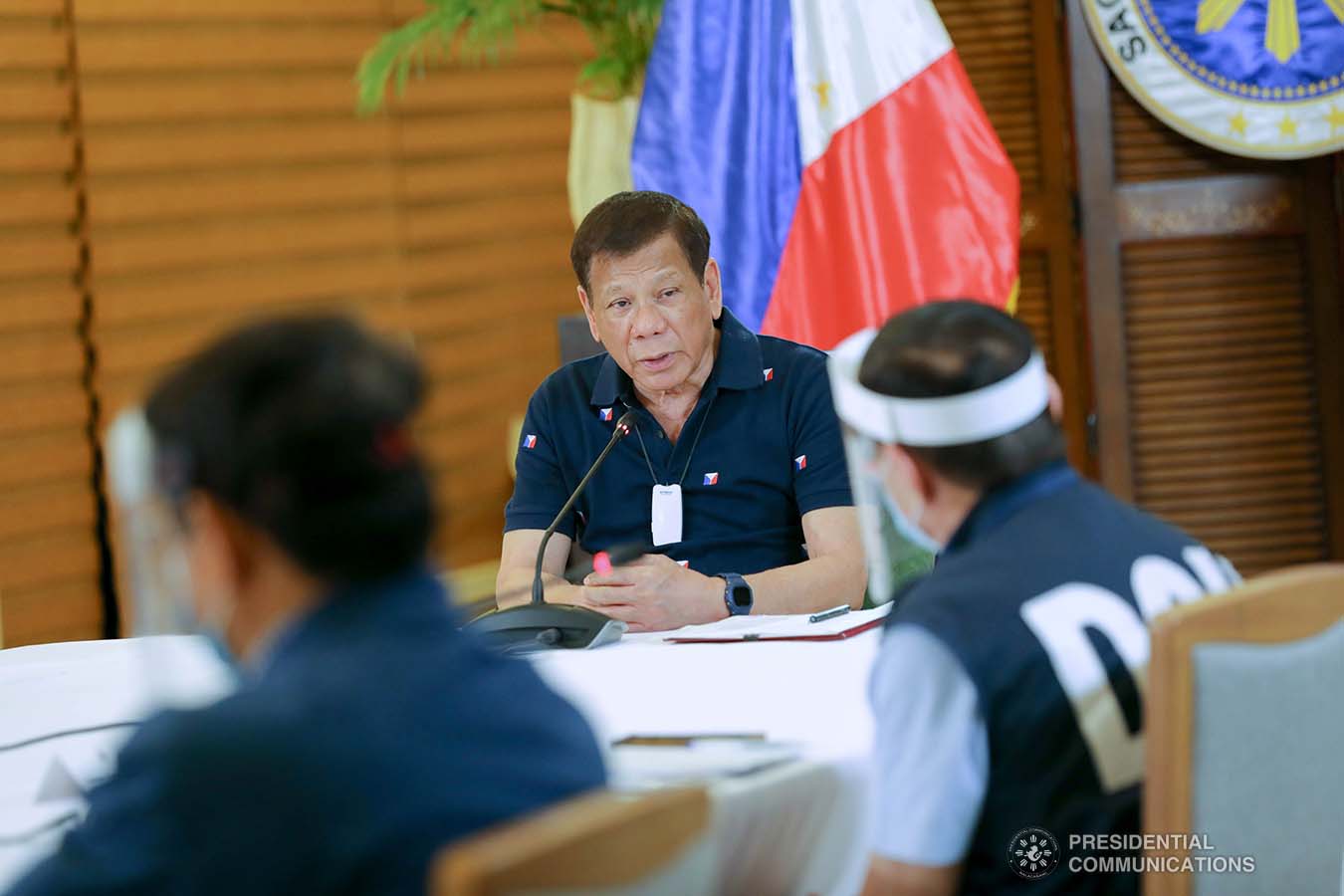 President Rodrigo Roa Duterte holds a meeting with members of the Inter-Agency Task Force on the Emerging Infectious Diseases (IATF-EID) at the Matina Enclaves in Davao City on June 4, 2020. ROBINSON NIÑAL JR./PRESIDENTIAL PHOTO