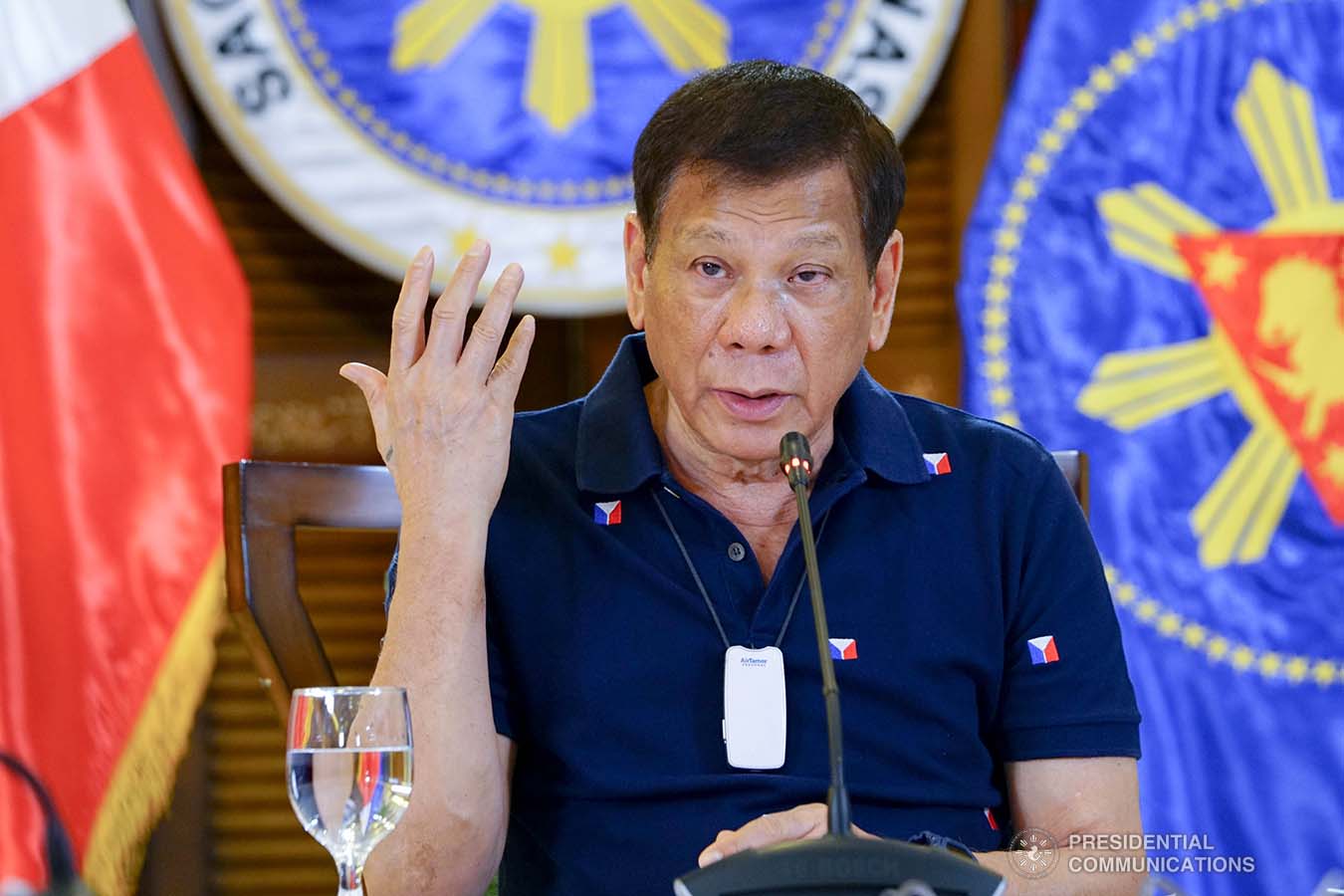President Rodrigo Roa Duterte updates the nation on the government's efforts in addressing the coronavirus disease (COVID-19) at the Matina Enclaves in Davao City on June 4, 2020. JOEY DALUMPINES/PRESIDENTIAL PHOTO
