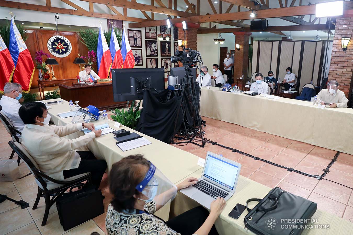 President Rodrigo Roa Duterte joins other leaders from the Association of Southeast Asian Nations (ASEAN) member countries during the 36th ASEAN Summit video conference at the Malago Clubhouse in Malacañang on June 26, 2020. SIMEON CELI JR./PRESIDENTIAL PHOTOS