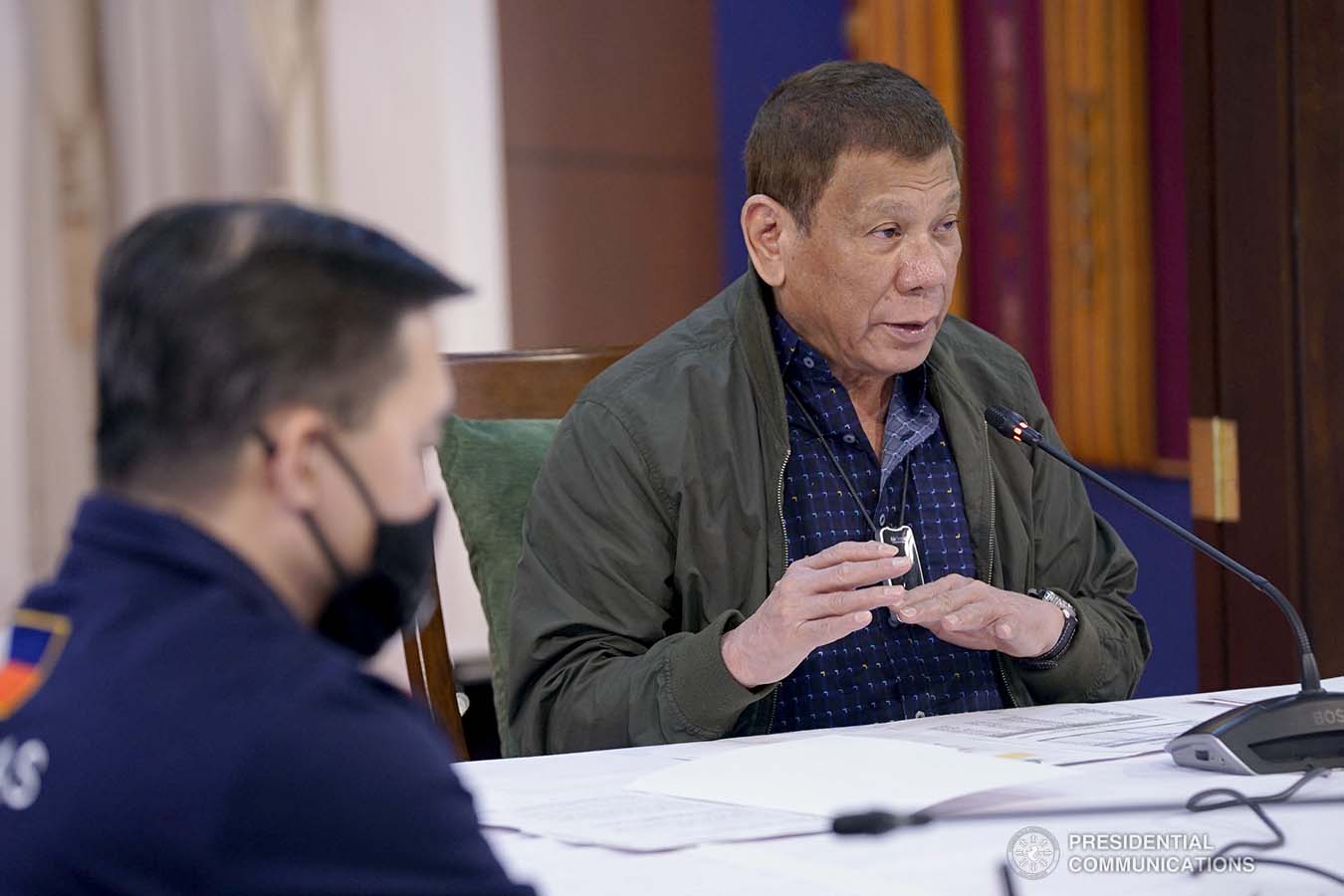 President Rodrigo Roa Duterte holds a meeting with the core members of the Inter-Agency Task Force on the Emerging Infectious Diseases (IATF-EID) at the Presidential Guest House in Panacan, Davao City on July 7, 2020. ARMAN BAYLON/PRESIDENTIAL PHOTO