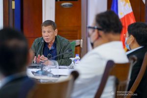 President Rodrigo Roa Duterte holds a meeting with the core members of the Inter-Agency Task Force on the Emerging Infectious Diseases (IATF-EID) at the Presidential Guest House in Panacan, Davao City on July 7, 2020. JOEY DALUMPINES/PRESIDENTIAL PHOTO