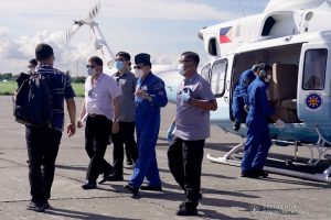President Rodrigo Roa Duterte arrives at the Tactical Operations Group 11 in Davao City as he prepares to board a plane bound for Jolo, Sulu for his visit to the troops at the Kuta Heneral Teodulfo Bautista Headquarters in Jolo, Sulu on July 13, 2020. ARMAN BAYLON/PRESIDENTIAL PHOTO