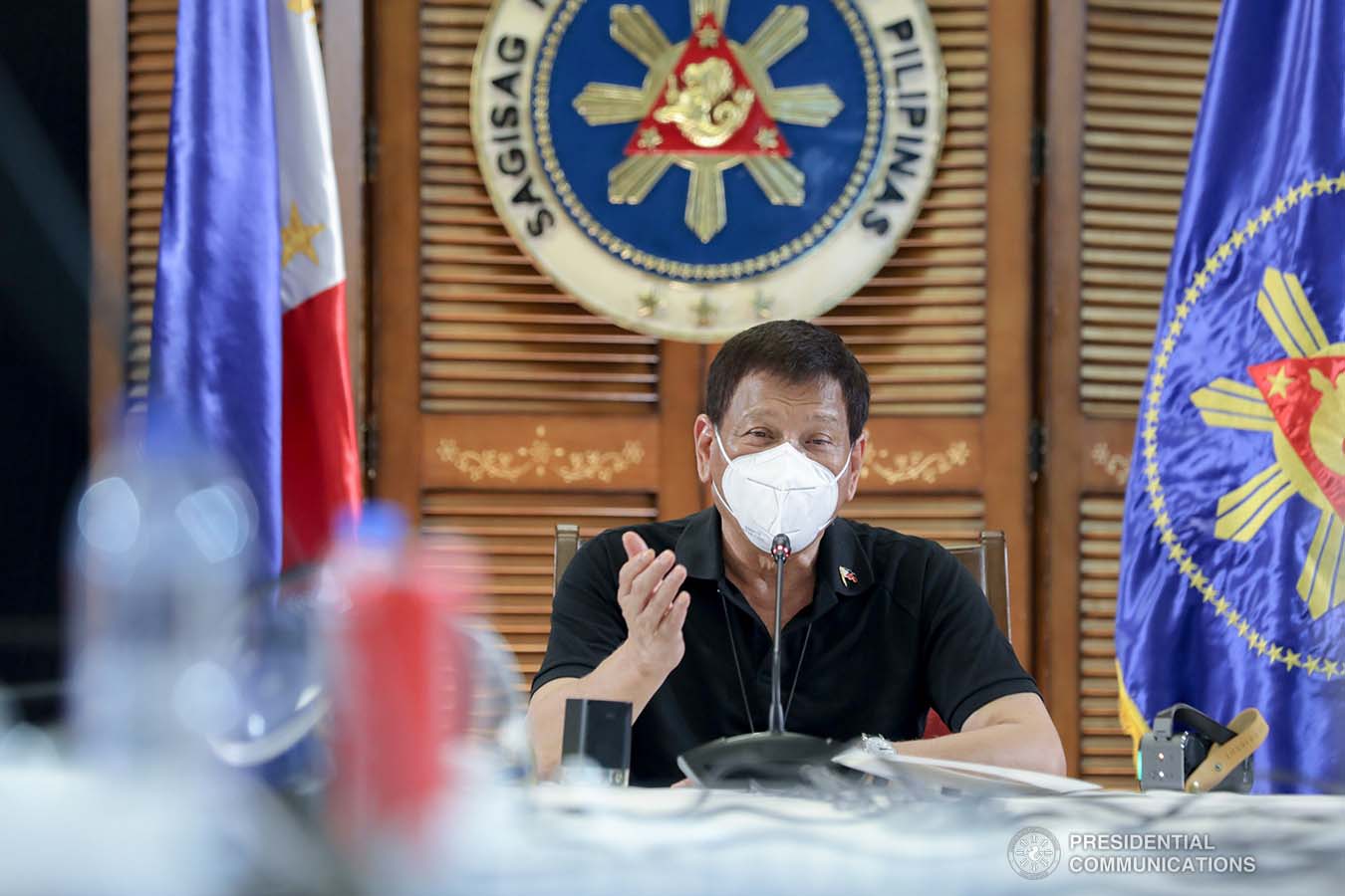 President Rodrigo Roa Duterte holds a meeting with the Inter-Agency Task Force on the Emerging Infectious Diseases (IATF-EID) core members at the Matina Enclaves in Davao City on August 24, 2020. ROBINSON NIÑAL JR./PRESIDENTIAL PHOTO