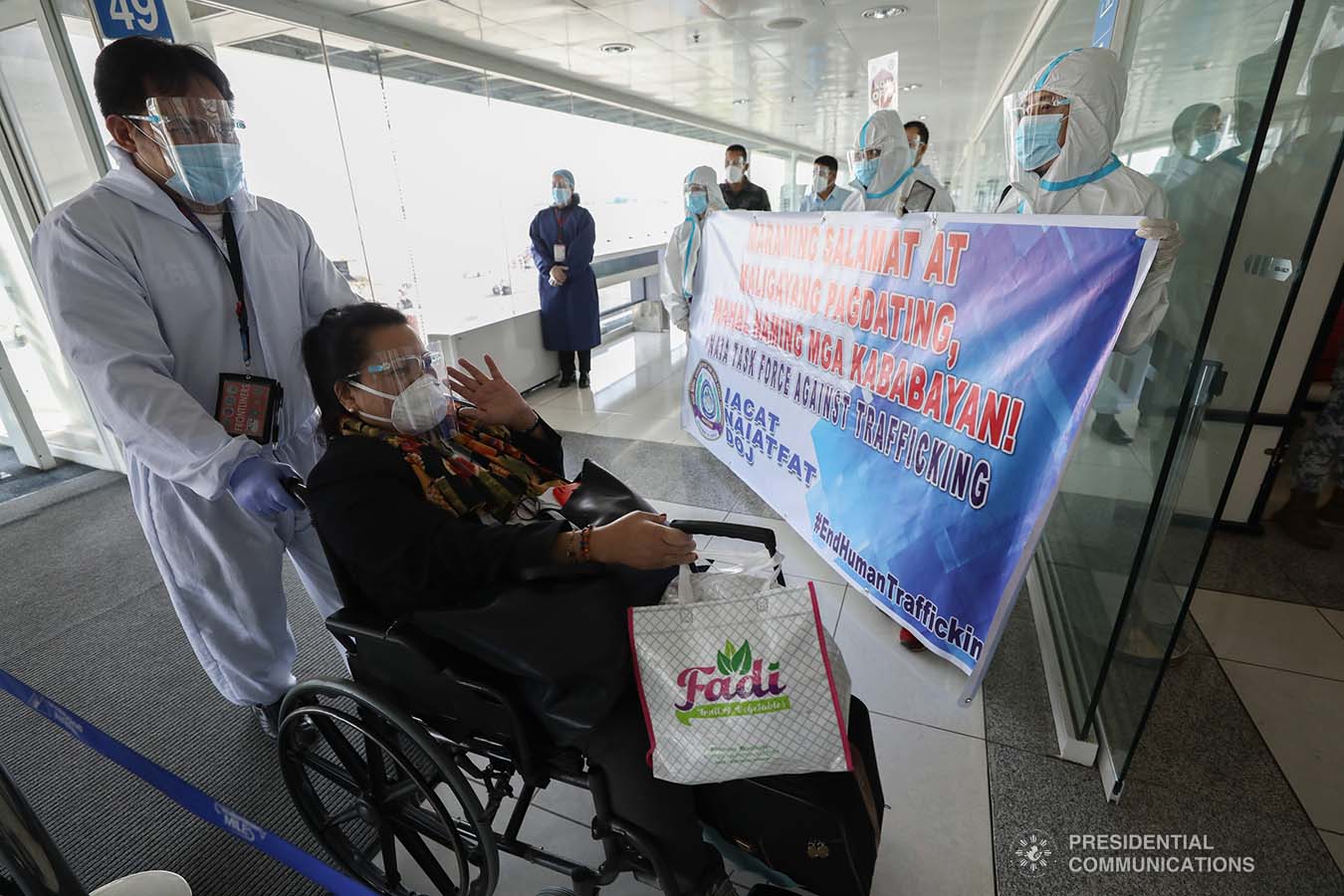 Hundreds of distressed Overseas Filipino Workers (OFWs) are now back home as they arrived at the Ninoy Aquino International Airport (NAIA) on September 26, 2020 following their successful repatriation from Beirut, Lebanon. Joining the repatriated OFWs in the chartered flight was Chief of Presidential Protocol and Presidential Assistant on Foreign Affairs, Undersecretary Robert Borje, who was designated Chief of Mission by President Rodrigo Roa Duterte. Since the onset of the coronavirus disease 2019 (COVID-19) pandemic, OFWs awaiting repatriation were either affected by lockdowns or whose work contracts have expired amid unavailable commercial flights.Meanwhile, all repatriates, upon disembarkation, underwent mandatory medical tests prior to proceeding to their respective quarantine facilities. PRESIDENTIAL PHOTOS