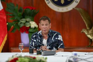 President Rodrigo Roa Duterte talks to the people after holding a meeting with the Inter-Agency Task Force on the Emerging Infectious Diseases (IATF-EID) core members at the Malago Clubhouse in Malacañang on October 5, 2020. SIMEON CELI/ PRESIDENTIAL PHOTO