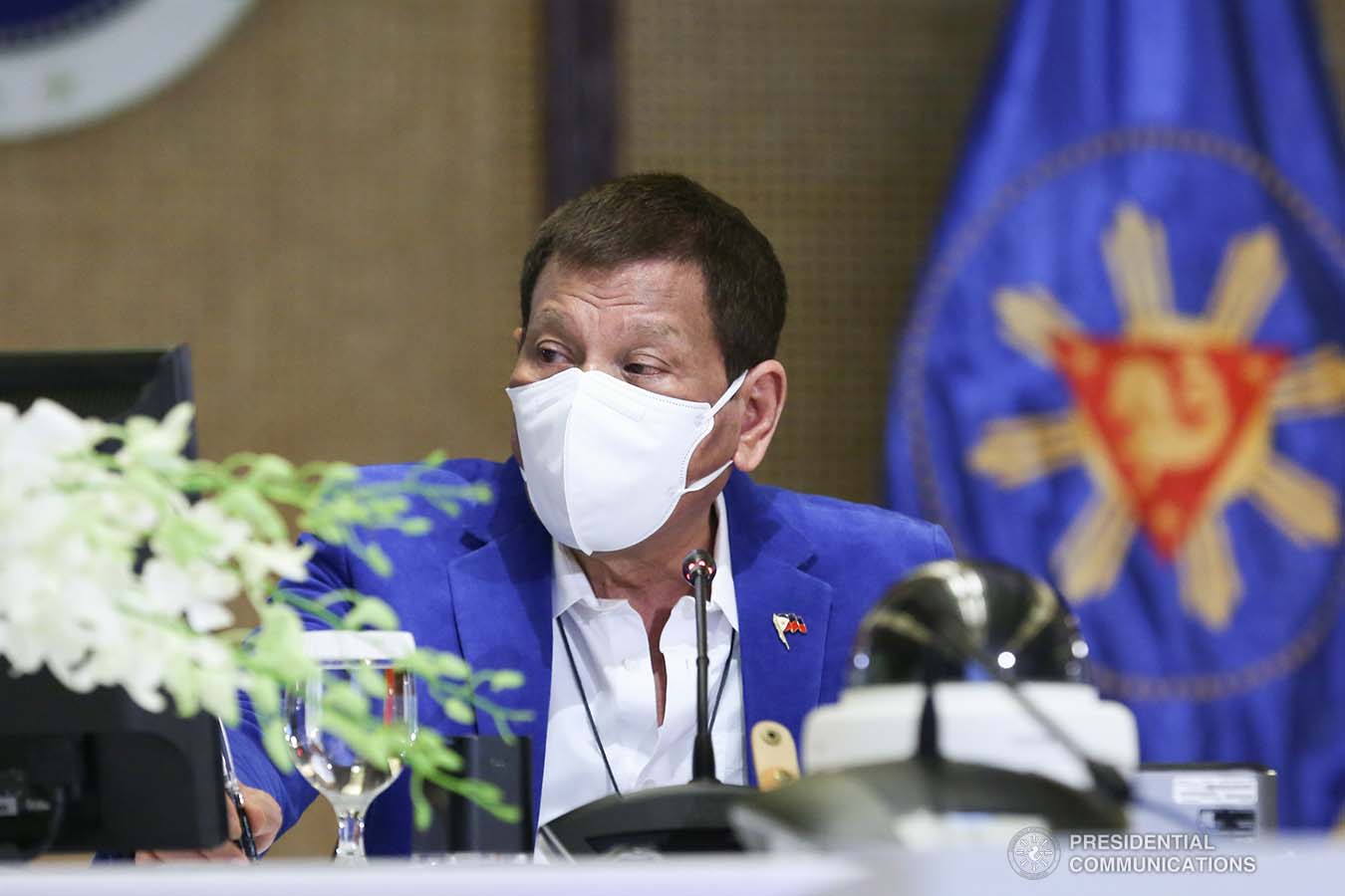 President Rodrigo Roa Duterte presides over the 48th Cabinet Meeting at Malacañan Palace on October 12, 2020. The president called a meeting to discuss pressing issues and updates  from government agencies. ALBERTO ALCAIN/ PRESIDENTIAL PHOTO