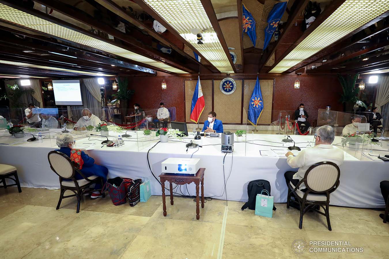 President Rodrigo Roa Duterte presides over the 48th Cabinet Meeting at Malacañan Palace on October 12, 2020. The president called a meeting to discuss pressing issues and updates  from government agencies. SIMEON CELI/ PRESIDENTIAL PHOTO