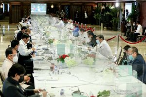President Rodrigo Roa Duterte presides over the 48th Cabinet Meeting at Malacañan Palace on October 12, 2020. The president called a meeting to discuss pressing issues and updates from government agencies. SIMEON CELI/ PRESIDENTIAL PHOTO