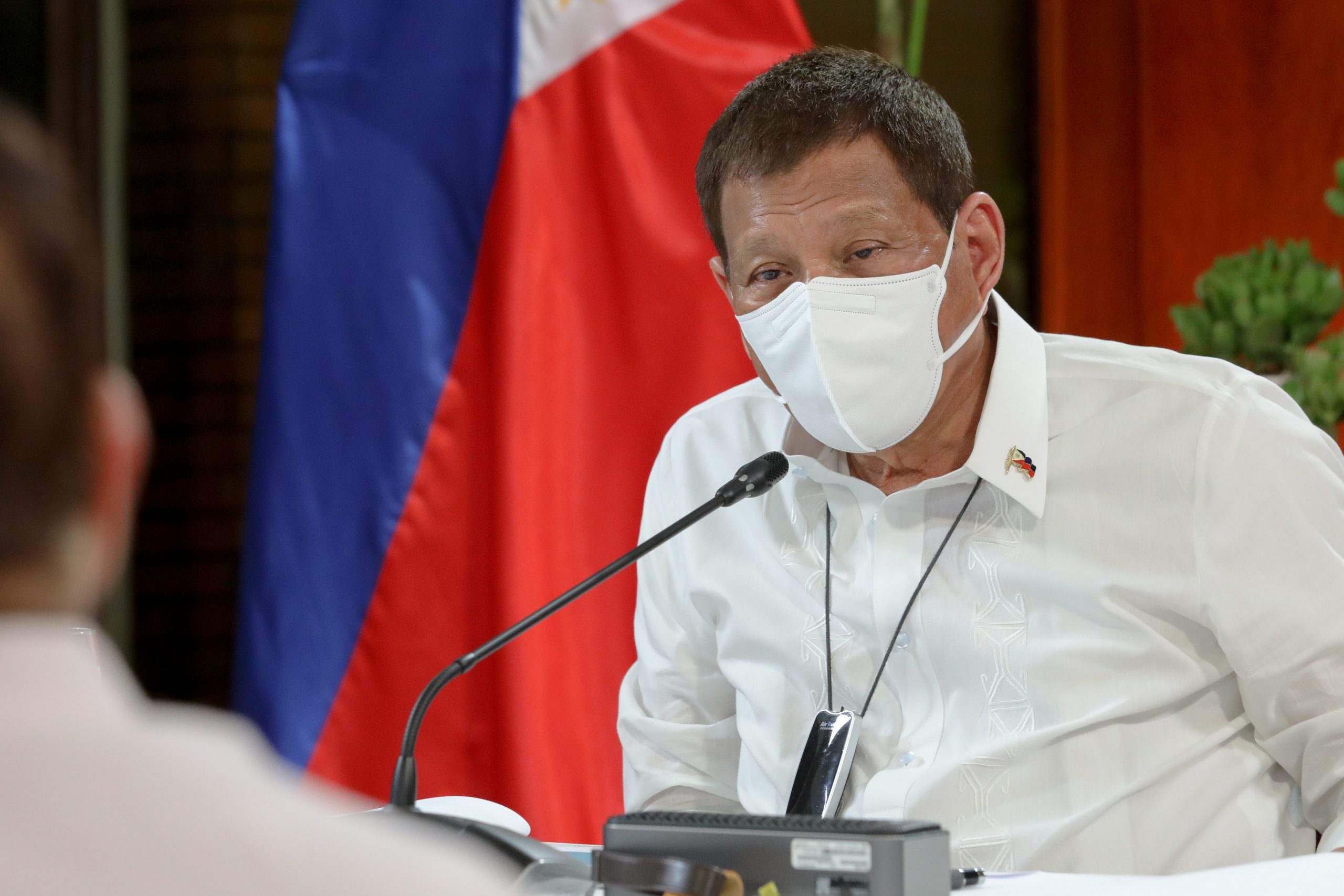 President Rodrigo Roa Duterte presides over a meeting with the Inter-Agency Task Force on the Emerging Infectious Diseases (IATF-EID) core members prior to his talk to the people at the Malacañang Golf (Malago) Clubhouse in Malacañang Park, Manila on October 14, 2020. ROBINSON NIÑAL/ PRESIDENTIAL PHOTO