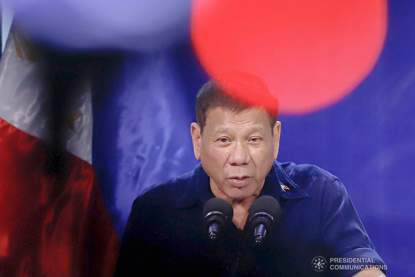 President Rodrigo Roa Duterte delivers his speech during the inauguration of the Port Operations Building at the Port of Dumaguete in Dumaguete City, Negros Oriental on March 11, 2021. REY BANIQUET/ PRESIDENTIAL PHOTO