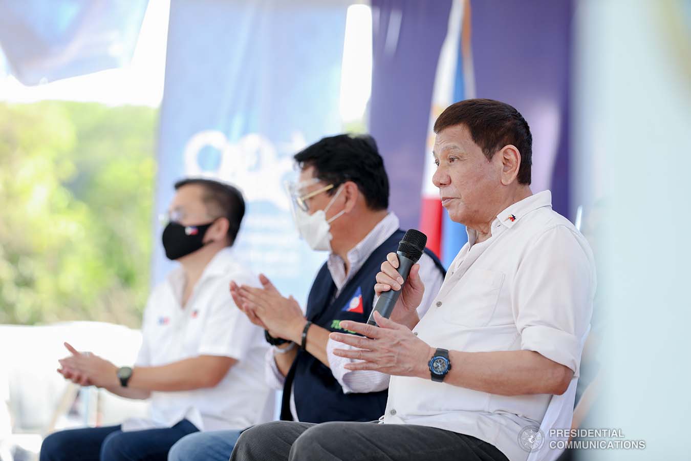 President Rodrigo Roa Duterte delivers his remarks during the 500th Anniversary of the Philippine Part in the First Circumnavigation of the World held at the Veterans Park  Calicoan Island in Guiuan, Eastern Samar  on March 18, 2021. ACE MORANDANTE/ PRESIDENTIAL PHOTO