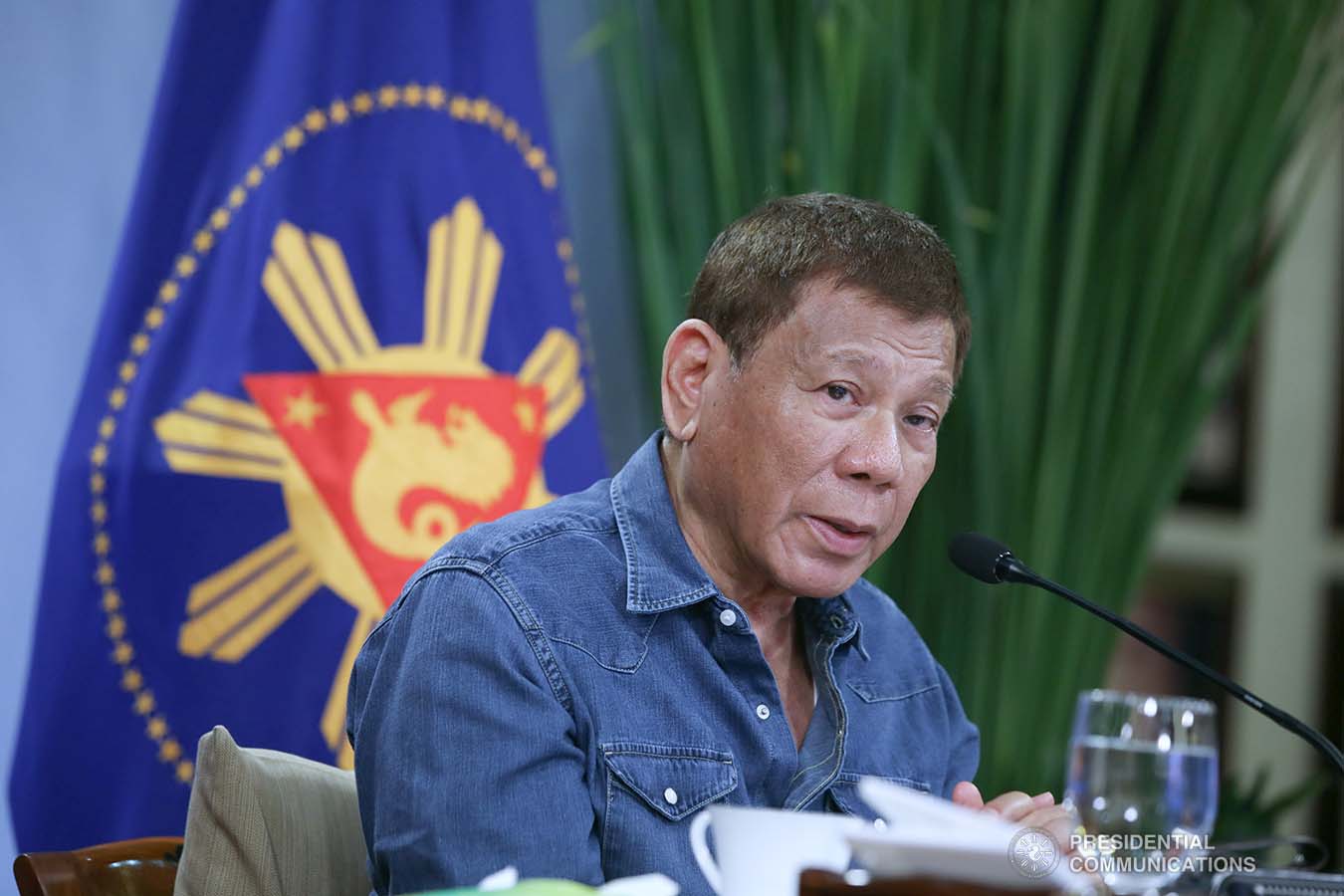 President Rodrigo Roa Duterte talks to the people after holding a meeting with the Inter-Agency Task Force on the Emerging Infectious Diseases (IATF-EID) core members at the Malacañang Golf (Malago) Clubhouse in Malacañang Park, Manila on May 26, 2021. ROBINSON NIÑAL/ PRESIDENTIAL PHOTO