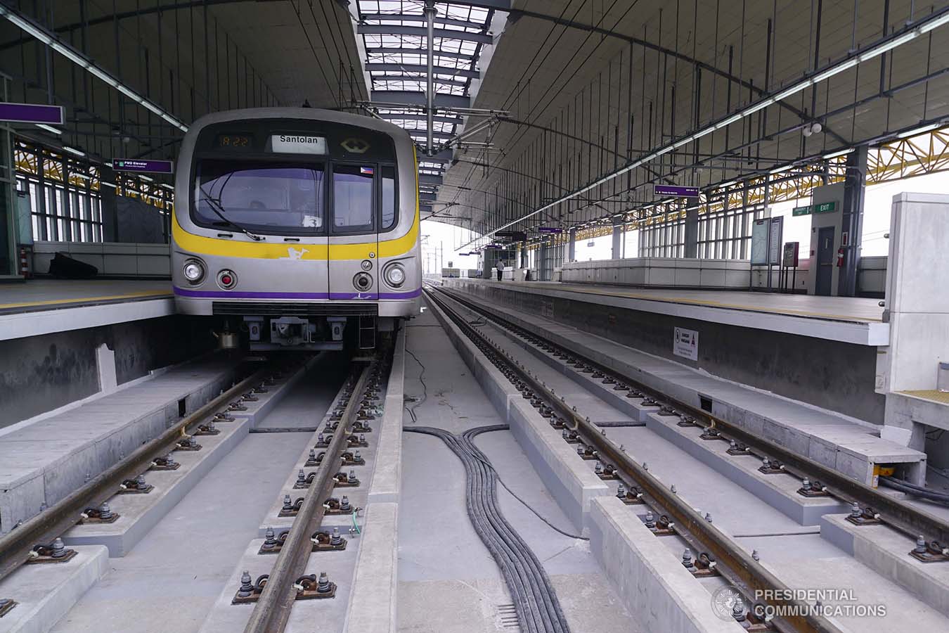 Photo of the newly built Light Rail Transit (LRT) Line 2 East Extension Project in Antipolo City, Rizal.  President Rodrigo Roa Duterte led the inauguration ceremony of the LRT 2 Antipolo Station on July 1, 2021. ARMAN BAYLON/ PRESIDENTIAL PHOTO