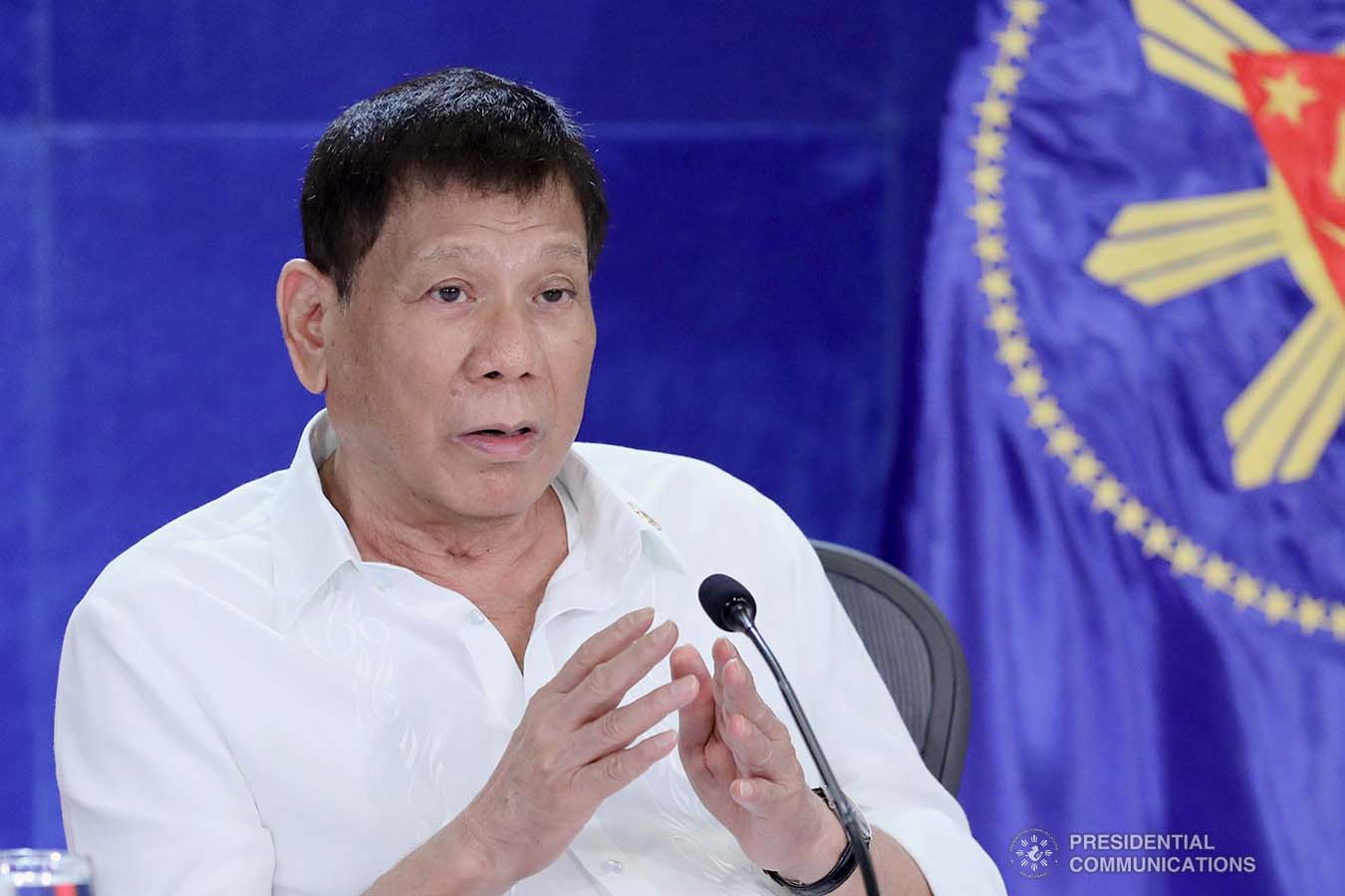 President Rodrigo Roa Duterte talks to the people after holding a meeting with the Inter-Agency Task Force on the Emerging Infectious Diseases (IATF-EID) core members at the Arcadia Active Lifestyle Center in Matina, Davao City on September 22, 2021. ARMAN BAYLON/ PRESIDENTIAL PHOTO