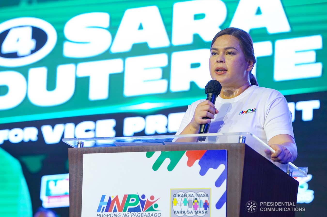 Vice Presidential Aspirant Davao City Mayor Sara Duterte Delivers Her Speech As She Attends To 8134