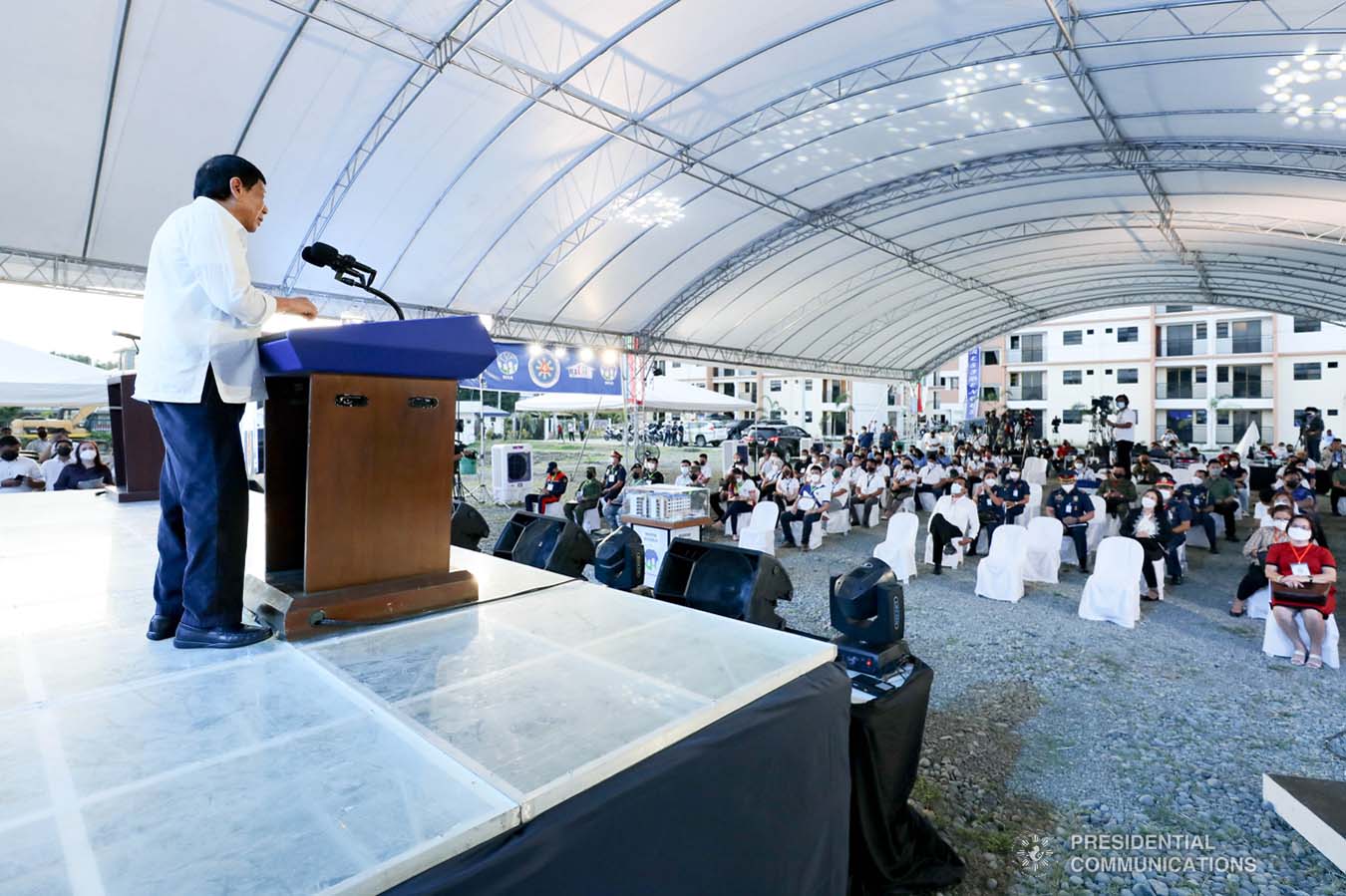 President Rodrigo Roa Duterte delivers his speech during the ceremonial ...