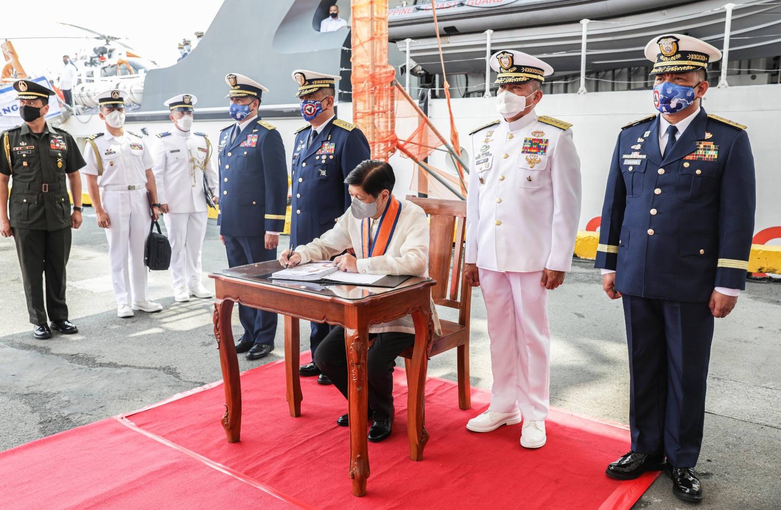 President Ferdinand R. Marcos delivers his speech during the 121st PCG Founding Anniversary held in Port Area, Manila.